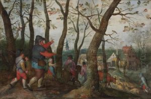 Herdsmen Returning To The Village by Marten Van Cleve