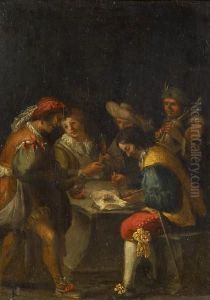 Musketeers In An Inn by Gysbert Van Der Kuyl