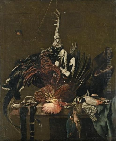 Nature Morte Au Coq Et Aux Oiseaux - view 1
