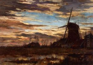 Molen Bij Edam by Marinus Cornelis Thomas Vermeulen