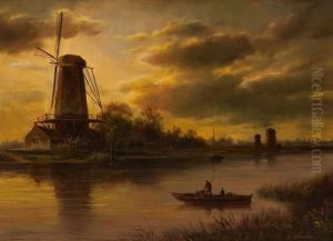Dutch River Scene by Ellen Vernon