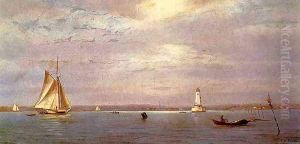 Robin's Reef Lighthouse off Tomkinsville, New York Harbor by Francis Augustus Silva