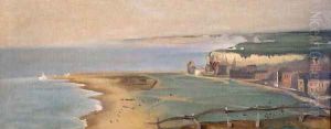 Plage de Dieppe vue depuis la falaise Ouest, 1871