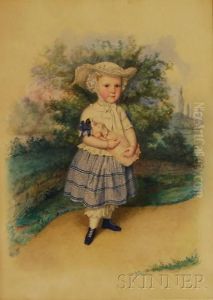 Standing Girl With Doll by Antonie Volkmar