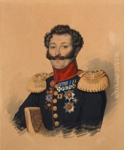 Portrait D'un Officier De L'armee Imperiale Russe by Carl Von Hampeln