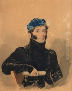 Portrait D'homme Accoude A Une Chaise