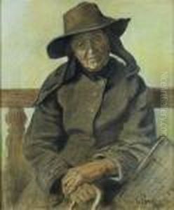 Portrait Einer Alten Dame Mit Hut Portrait Einer Alten Dame Mit Hut