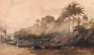 The Landing At Tabasco by Henry Jnr Alken