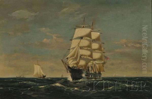View Of A Three-masted Clipper Ship - view 1