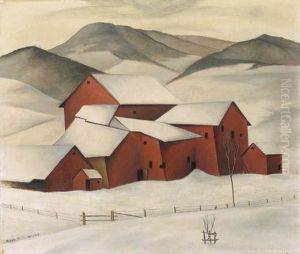 Hof In Winterlandschaft by Arnold Wiltz