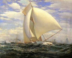 Defender Defeating Valkyrie III, September 7, 1895 by James Gale Tyler