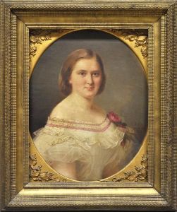Portrait Einer Blonden Dame