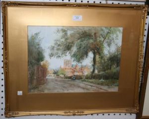 Figures On A Village Road