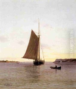 View on the Hudson River by Francis Augustus Silva