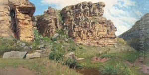 Rocks Near Kislovodsk by Nikolai Aleksandrovich Yaroshenko