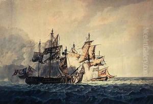 The Action between His Majesty's Sloop, Bonne Citoyenne, and the French frigate, La Furieuse, on the 6th July 1809, of the Western Islands, engraved by R & D Havell, published by Robert Cribb in 1810 by George Webster