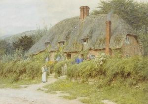 Old Cottages Near Downton, Wiltshire by Helen Mary Elizabeth Allingham
