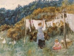 A Study For The Clothes Line by Helen Mary Elizabeth Allingham