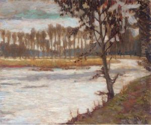 Autumn Landscape With Lake by Alexander Altmann