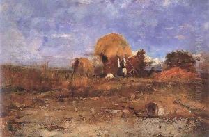 Tajkep szalmakunyhoval, 1875 by Lajos Deak-Ebner