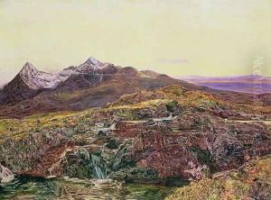 Cuillin Ridge Skye from Sligechan by John William Inchbold