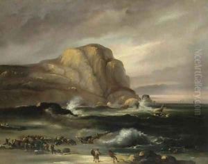 Shipwreck on the beach (Naufragio en la playa) by Jenaro Perez Villaamil