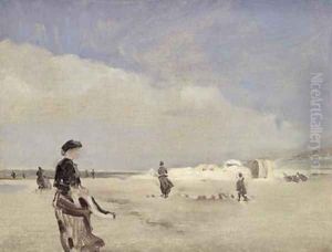 On the Beach on Norderney by Louis Kolitz