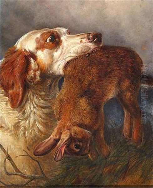 Spaniel With Dead Hare - view 1