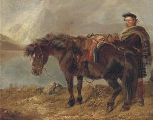 A Gillie With A Pony By A Loch