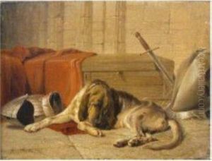 Bloodhound In An Interior by Richard Ansdell
