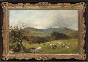 Cattle Grazing Before Rydal Fell, Westmorland by David Bates