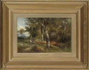 A Faggot Gatherer In Eastnor Park, Hereford by David Bates