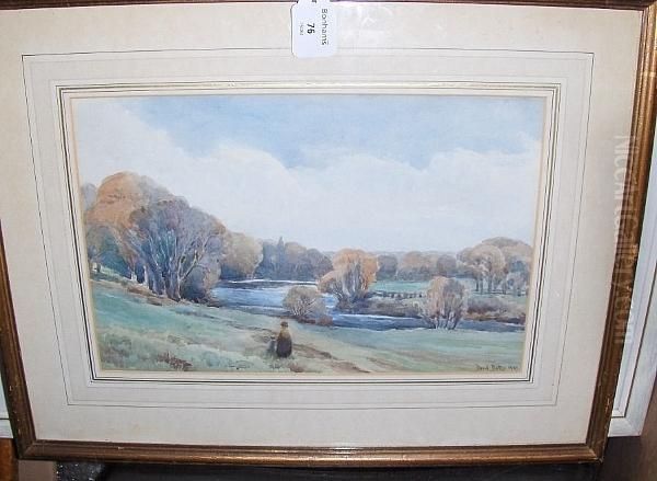 Woman And Child Walking In A Wooded River Landscape, 1903 - view 1