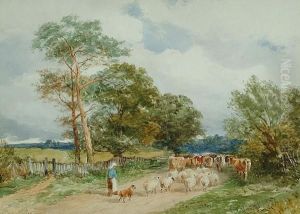 A Lane At Oadby Near Leicester