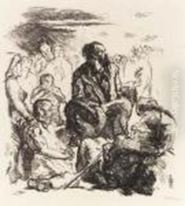 The Sermon On The Mount (die
Bergpredigt), Plate 4 From Sechs Lithographien Zum Neuen Testament (h.
21) by Max Beckmann
