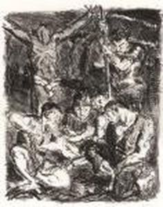Throwing The Dice Before The
Cross (die Wurfler Unter Dern Kruz), Plate 6 From Sechs Lithographien
Zum Neuen Testament (h. 23) by Max Beckmann