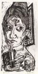 Woman With A Candle (frau Mit Kerze) (h. 171) by Max Beckmann