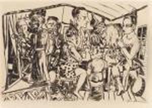 Der Jahrmarkt (the Annual Fair),
Munich, Verlag Der Marees Gesellschaft, R. Piper & Co., 1922 (h.
191-200) by Max Beckmann