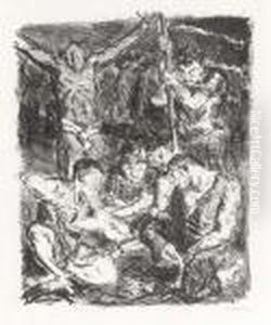 Throwing The Dice Before The Cross by Max Beckmann