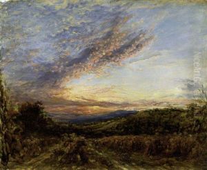 Sunset over a Moorland Landscape by John Linnell