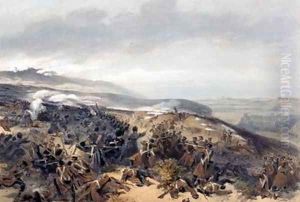 Second Charge of the Guards when they retook the Two Gun Battery at the Battle of Inkerman by Etienne Carjat