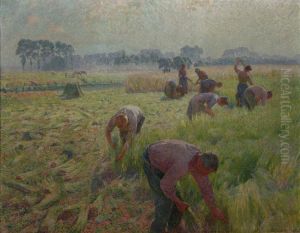 Flax Harvesting by Emile Claus