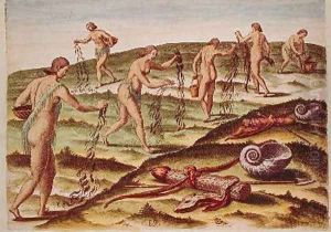 How the Women Lament at the Burial Grounds by Jacques le Moyne de Morgues