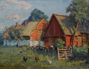 Farmhouses by Nikolai Petrovich Bogdanov-Belsky