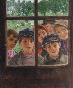 Children At The Window by Nikolai Petrovich Bogdanov-Belsky