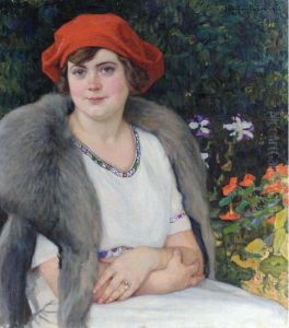 Portrait Of The Artist's Wife by Nikolai Petrovich Bogdanov-Belsky