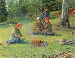 By The Campfire by Nikolai Petrovich Bogdanov-Belsky