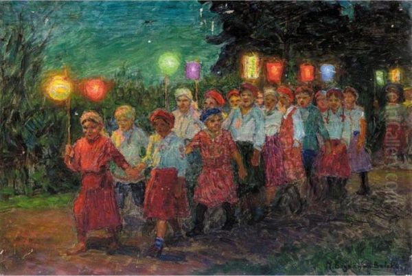 Evening March With Lanterns - view 1