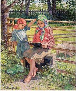 The First Lesson by Nikolai Petrovich Bogdanov-Belsky