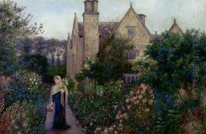 The Long Walk At Kelmscott Manor, Oxfordshire by Maria Euphrosyne Spartali, later Stillman
